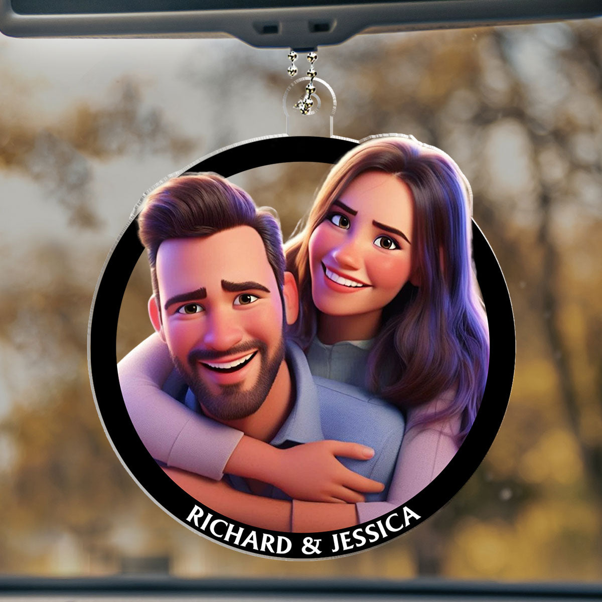 Cartoon Drive Safe My Love - Personalized Custom Car Ornament