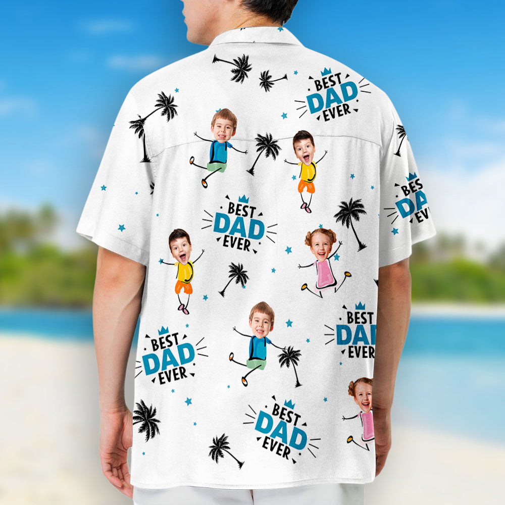 Custom Photo Best Dad Ever Coconut Palm - Personalized Custom Hawaiian Shirt