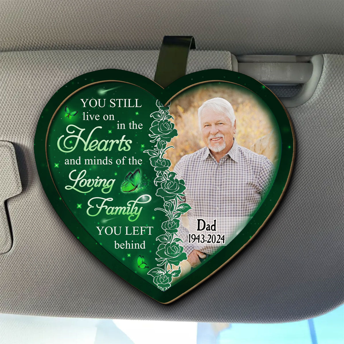 In My Heart - Personalized Custom Car Visor Clip