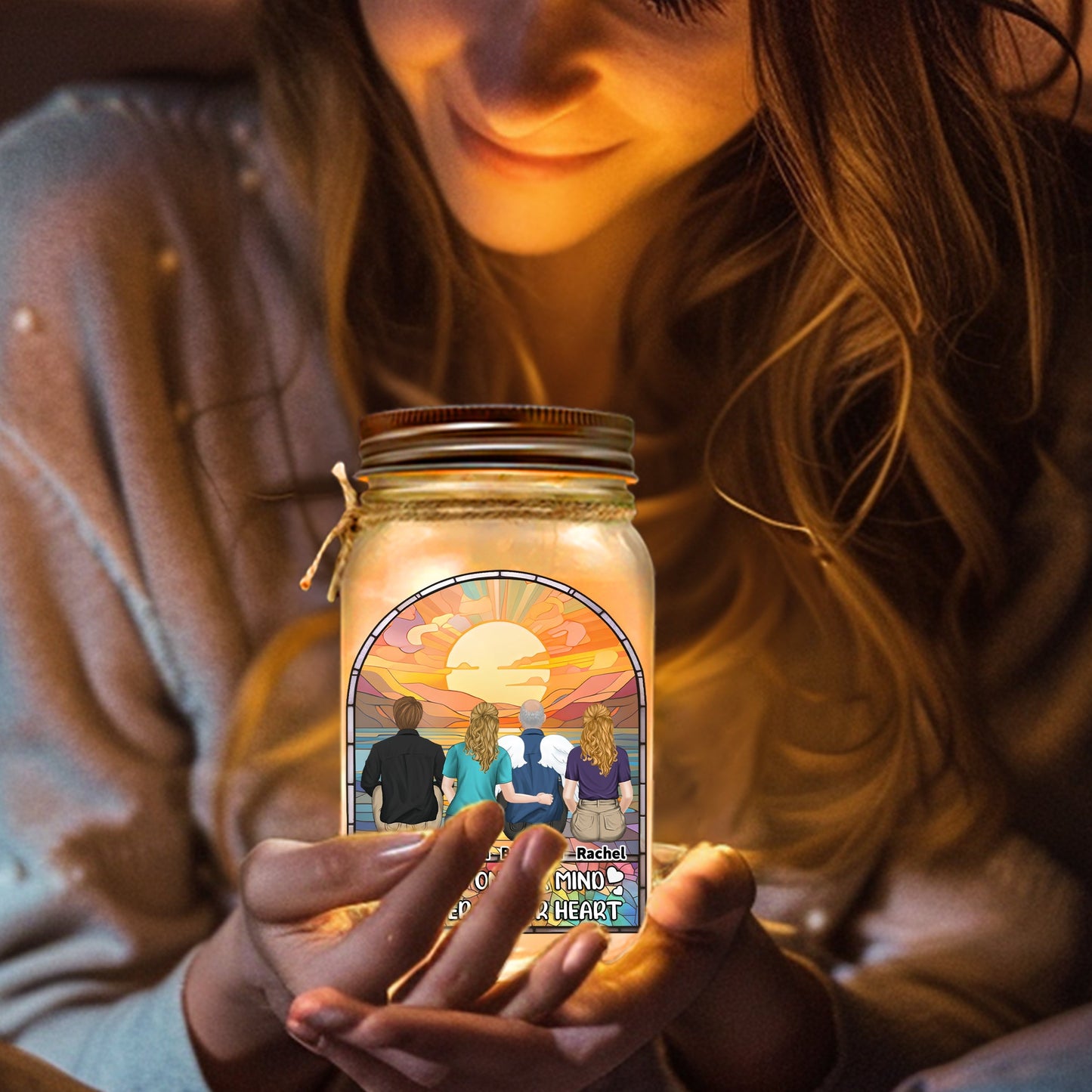 Always On My Mind - Personalized Custom Mason Jar Light