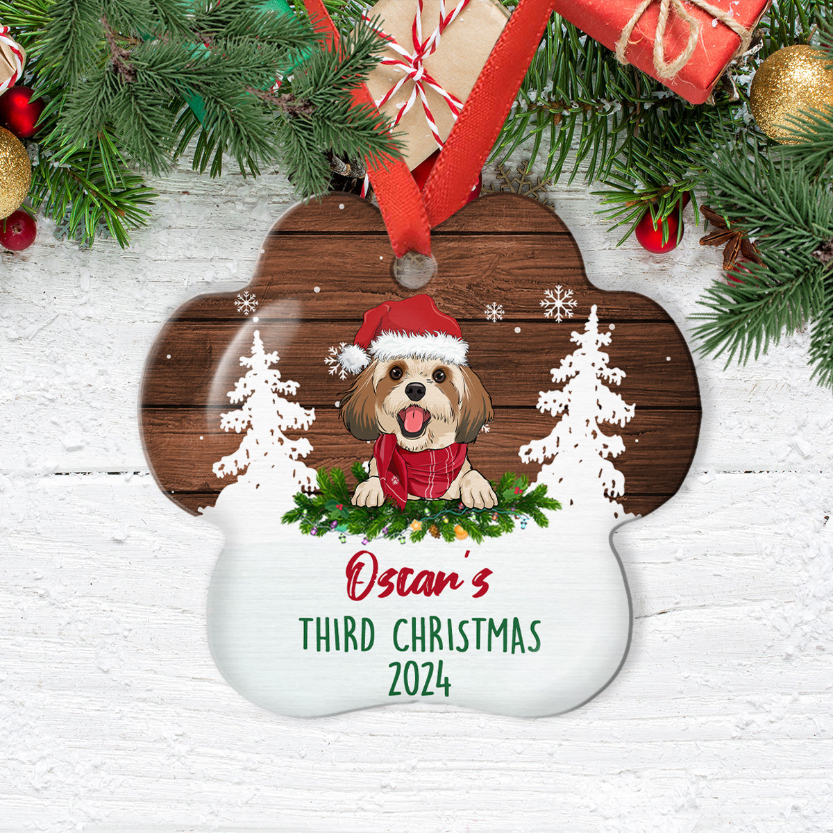 Dog's Christmas - Personalized Custom Aluminum Ornament