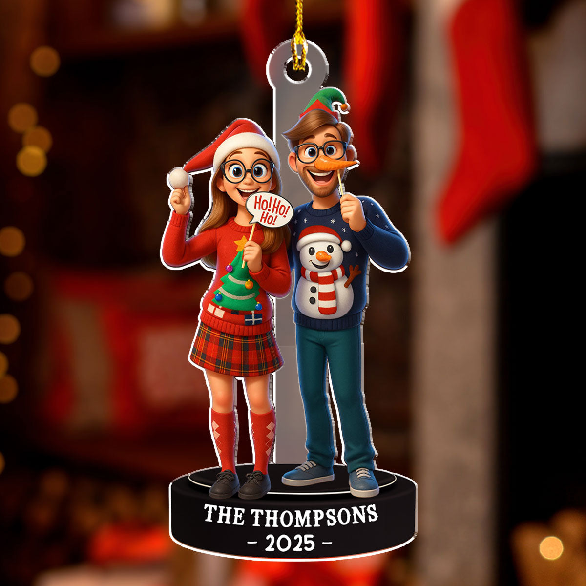 Custom Photo Family 2025 - Personalized Custom Acrylic Ornament