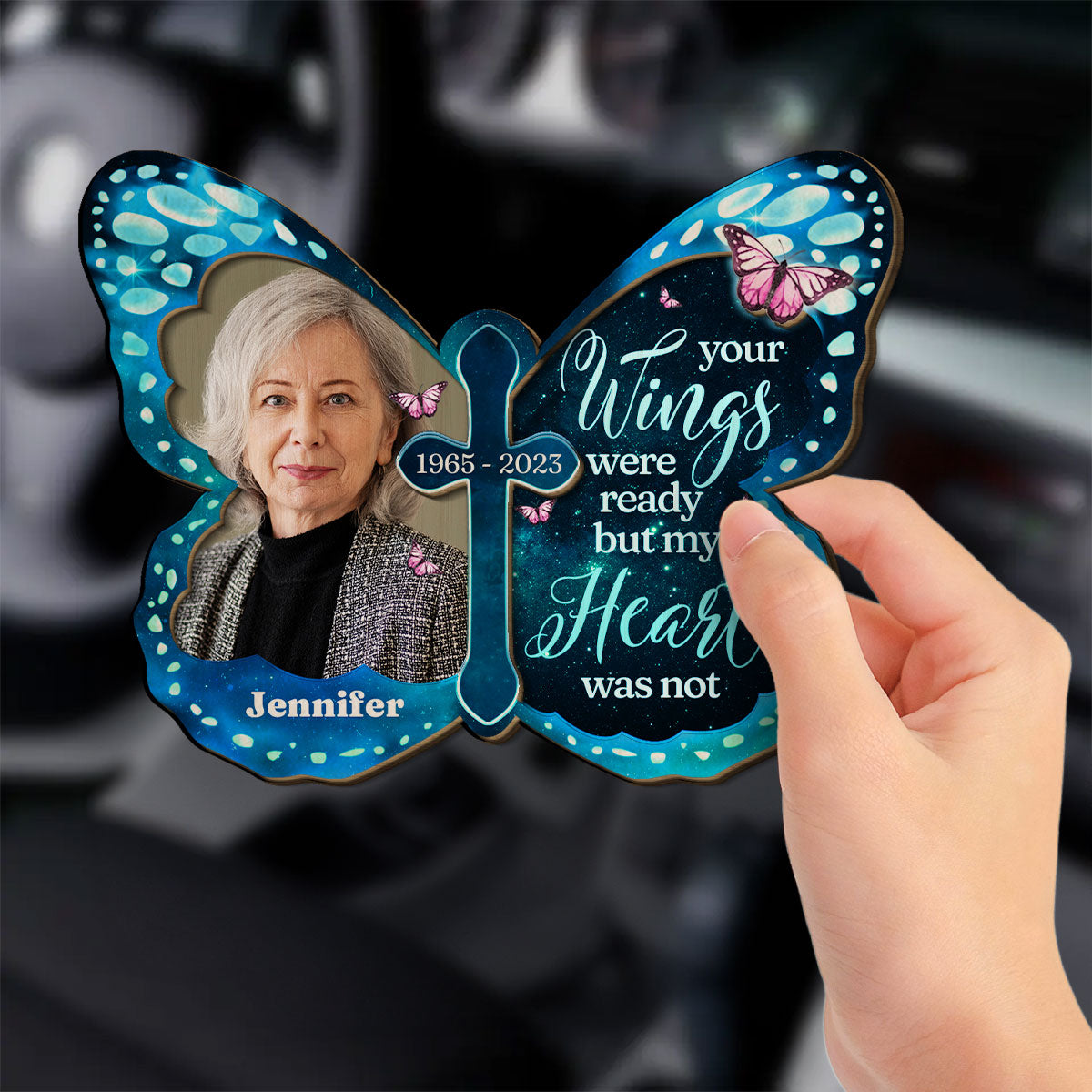 Your Wings Were Ready - Personalized Custom Car Visor Clip