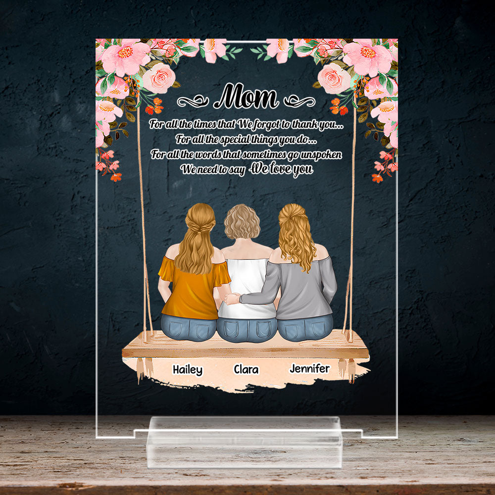 Mom I Love You - Personalized Custom Acrylic Plaque With Base