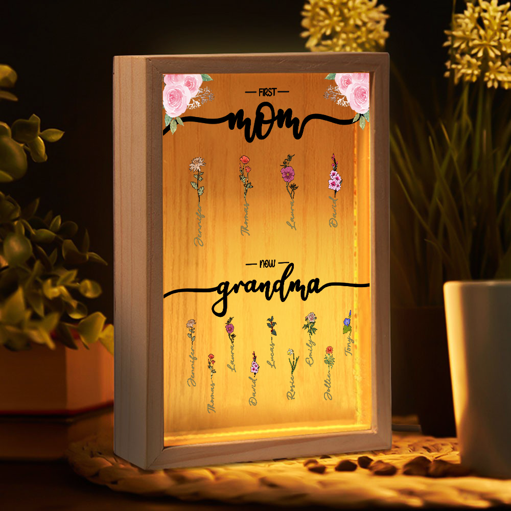 First Mom Now Grandma - Personalized Frame Light Box