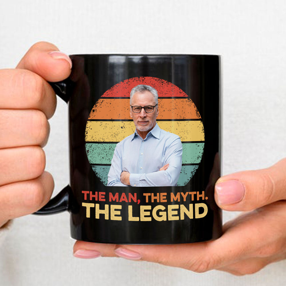 Man, Myth and Legend - Personalized Custom BLACK Coffee Mug