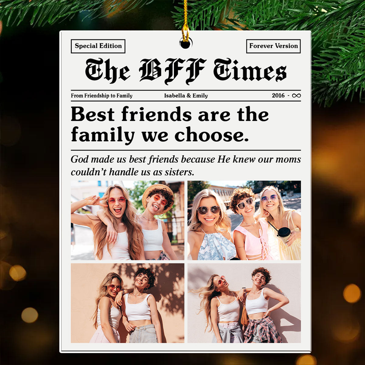 The BFF Times - Personalized Custom Acrylic Ornament