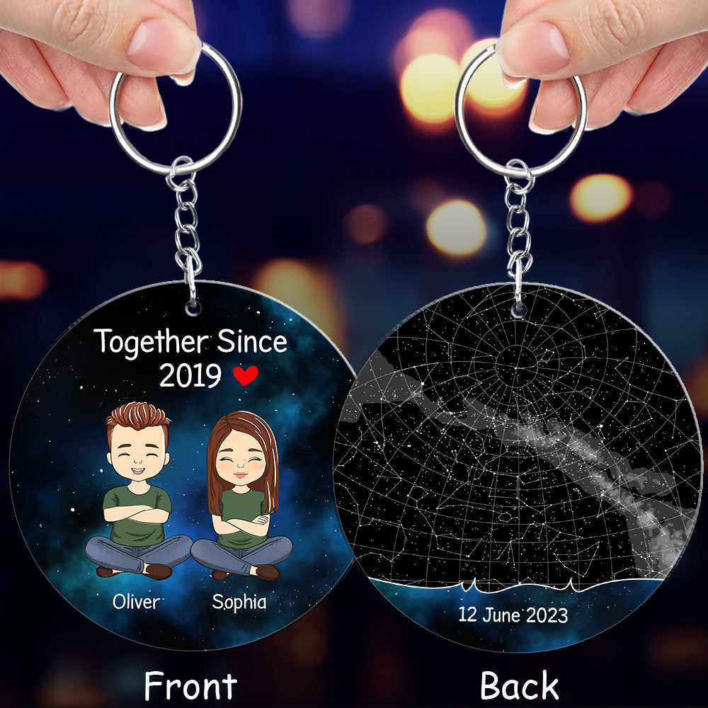 Custom Star Map Together Since - Personalized Custom Acrylic Keychain