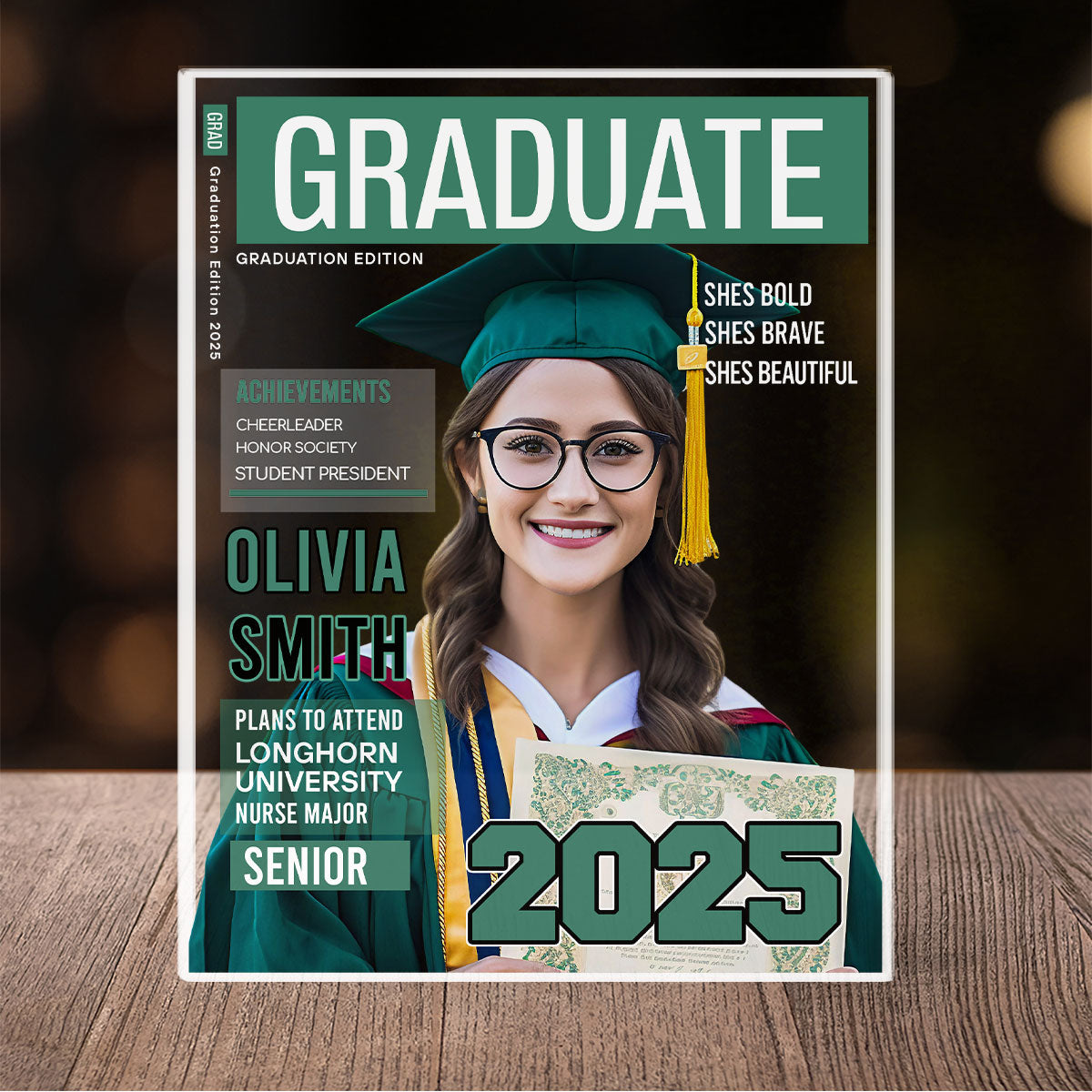 Graduate Magazine - Personalized Custom Acrylic Plaque
