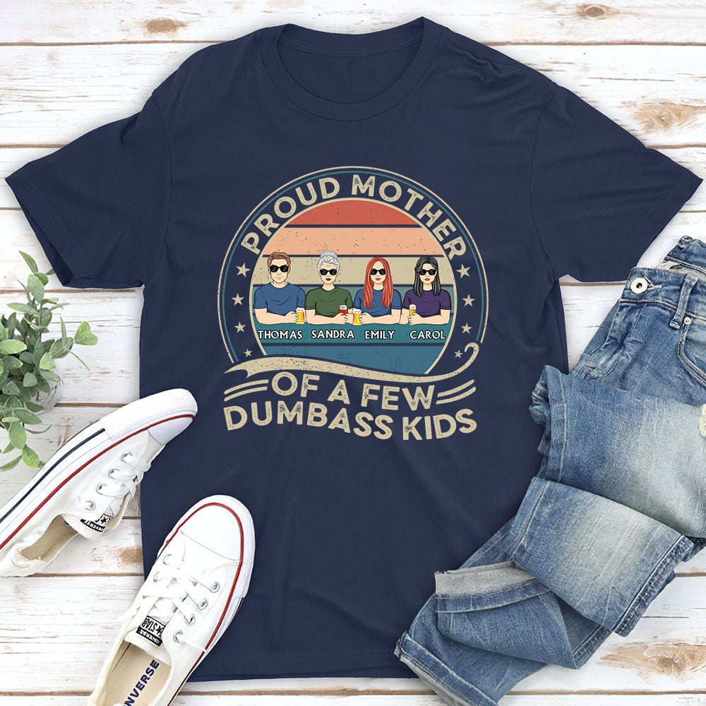 Proud Mother Of Kids Retro - Personalized Custom Shirt