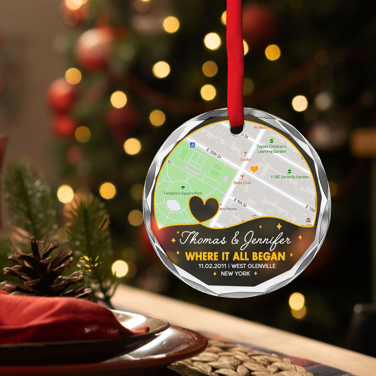 Where Everything Began - Personalized Custom Glass Ornament