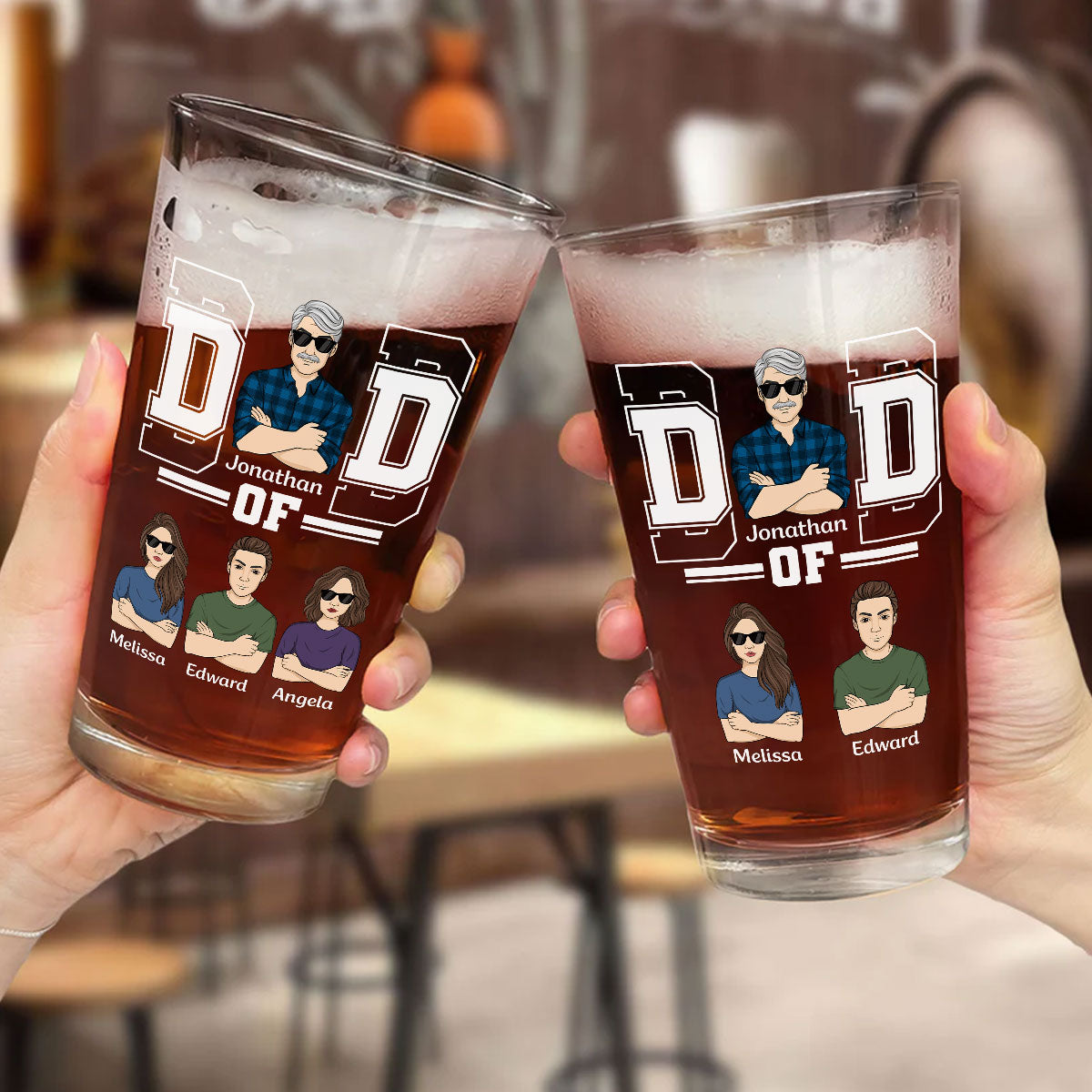 The Greatest Dad - Personalized Custom Beer Glass