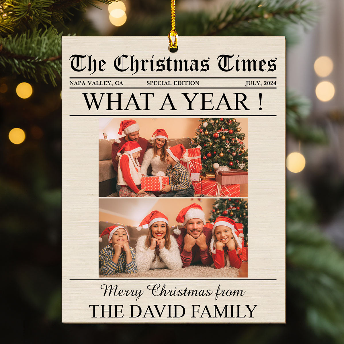 What A Year - Personalized Custom Wood Ornament