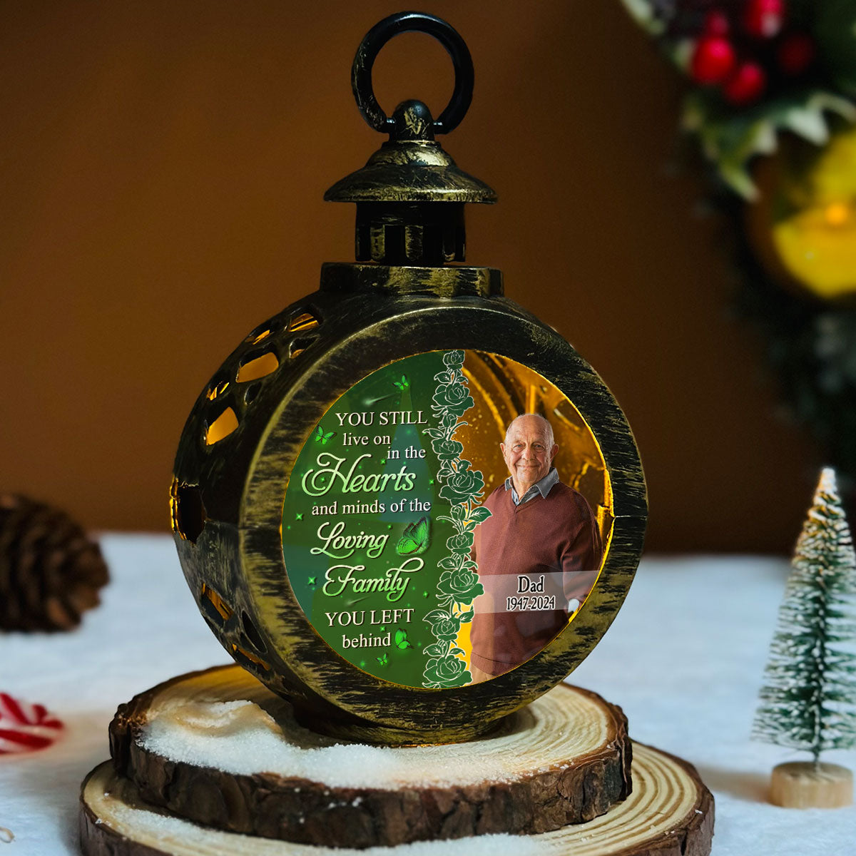 You Still Live On In The Hearts - Personalized Custom Christmas Lantern