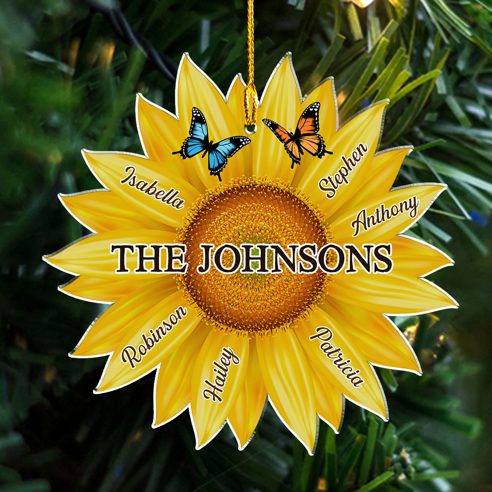 Family Sunflower - Personalized Custom Acrylic Ornament