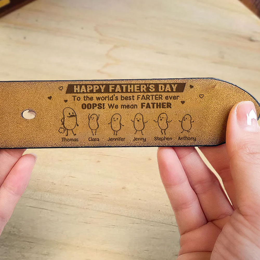 Best Father - Personalized Engraved Leather Belt