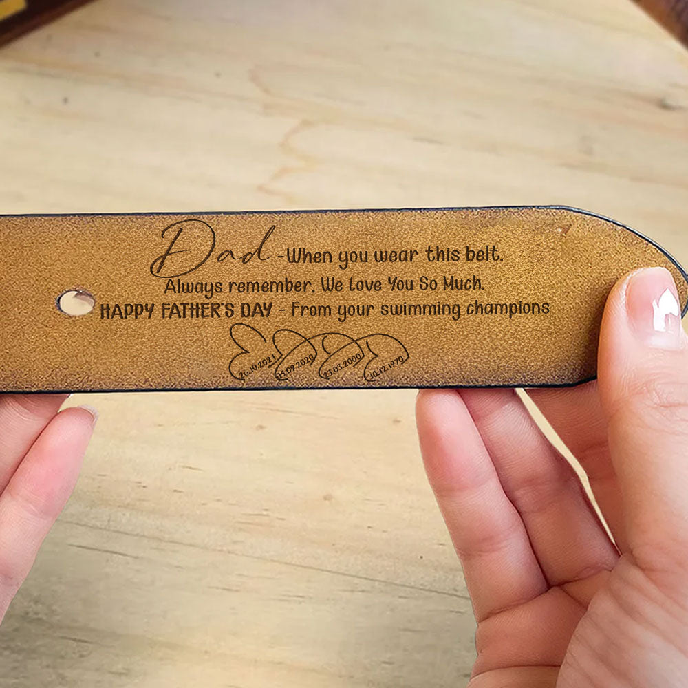 We Love You So Much - Personalized Engraved Leather Belt