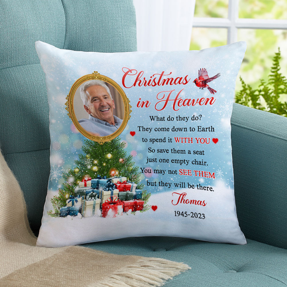 Christmas In Heaven - Personalized Custom Throw Pillow