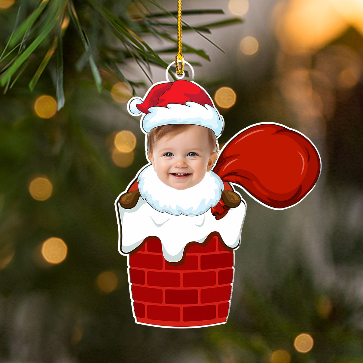 Santa Baby Custom Photo - Personalized Custom Acrylic Ornament