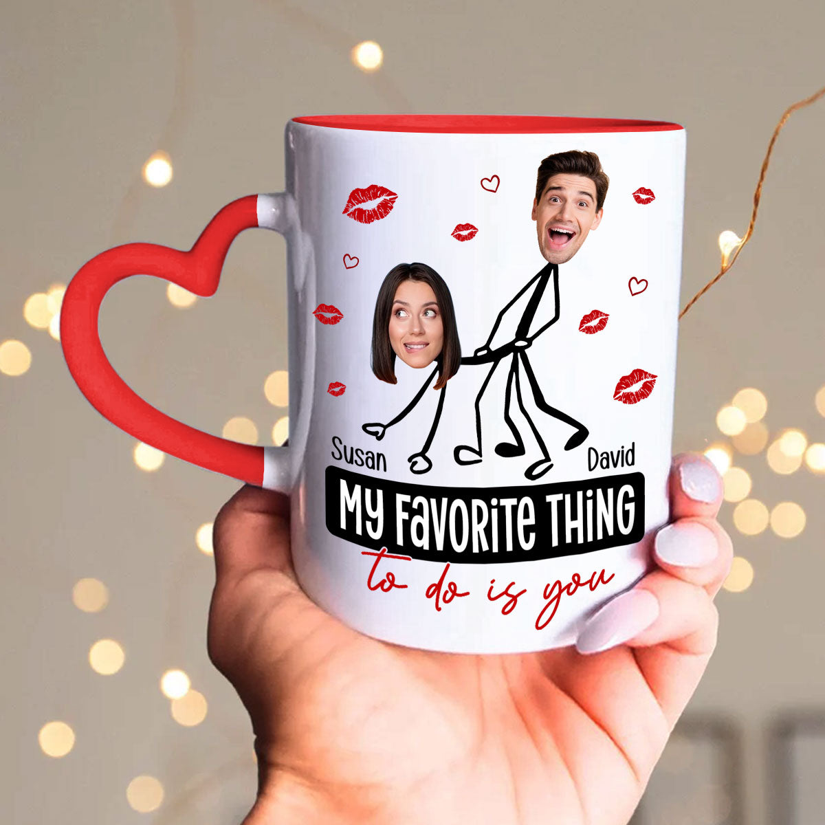 My Favorite - Personalized Custom Heart Handle Mug