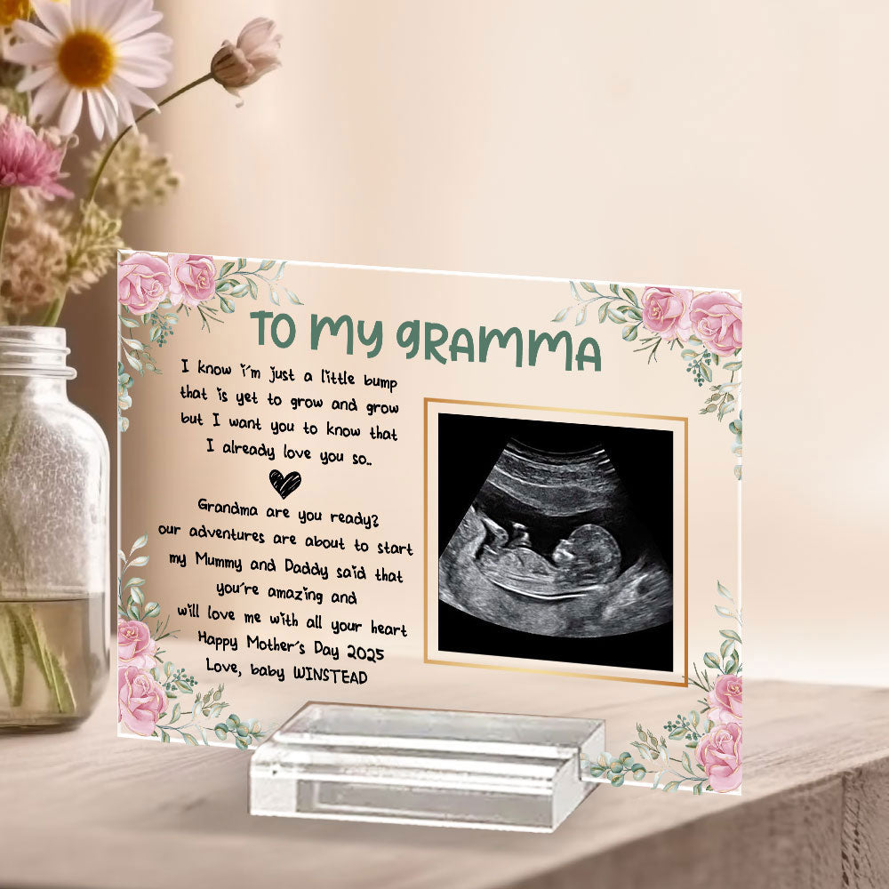 I Know I Am Just A Little Bump - Personalized Custom Acrylic Plaque With Base