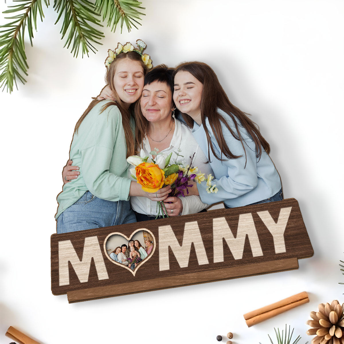Forever My Mom - Personalized Custom 2-Layer Wood Plaque With Flat Base