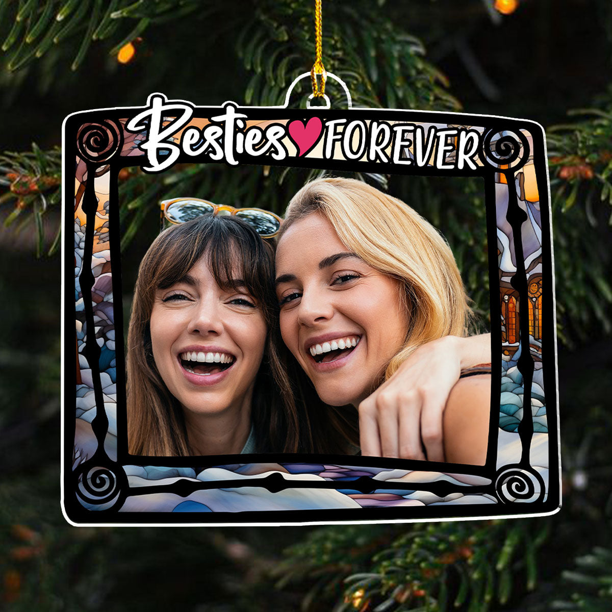 Besties Are Forever Photo - Personalized Custom Acrylic Ornament