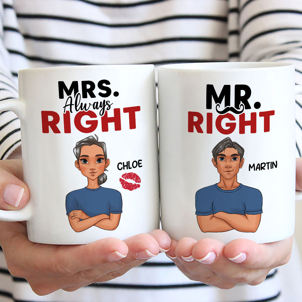 Mr Mrs Right - Personalized Custom Coffee Mug