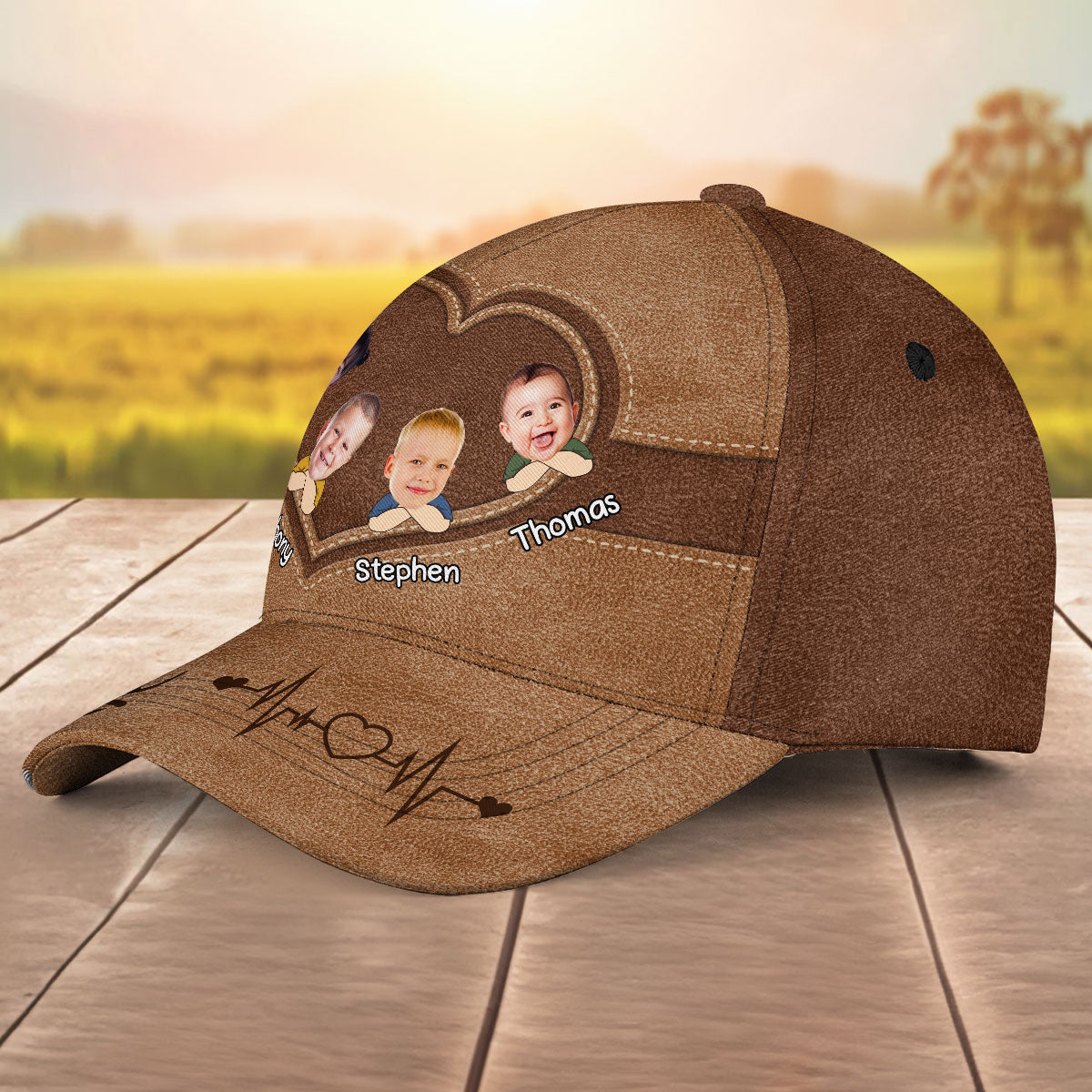 Custom Photo Best Papa Ever  - Personalized Classic Cap