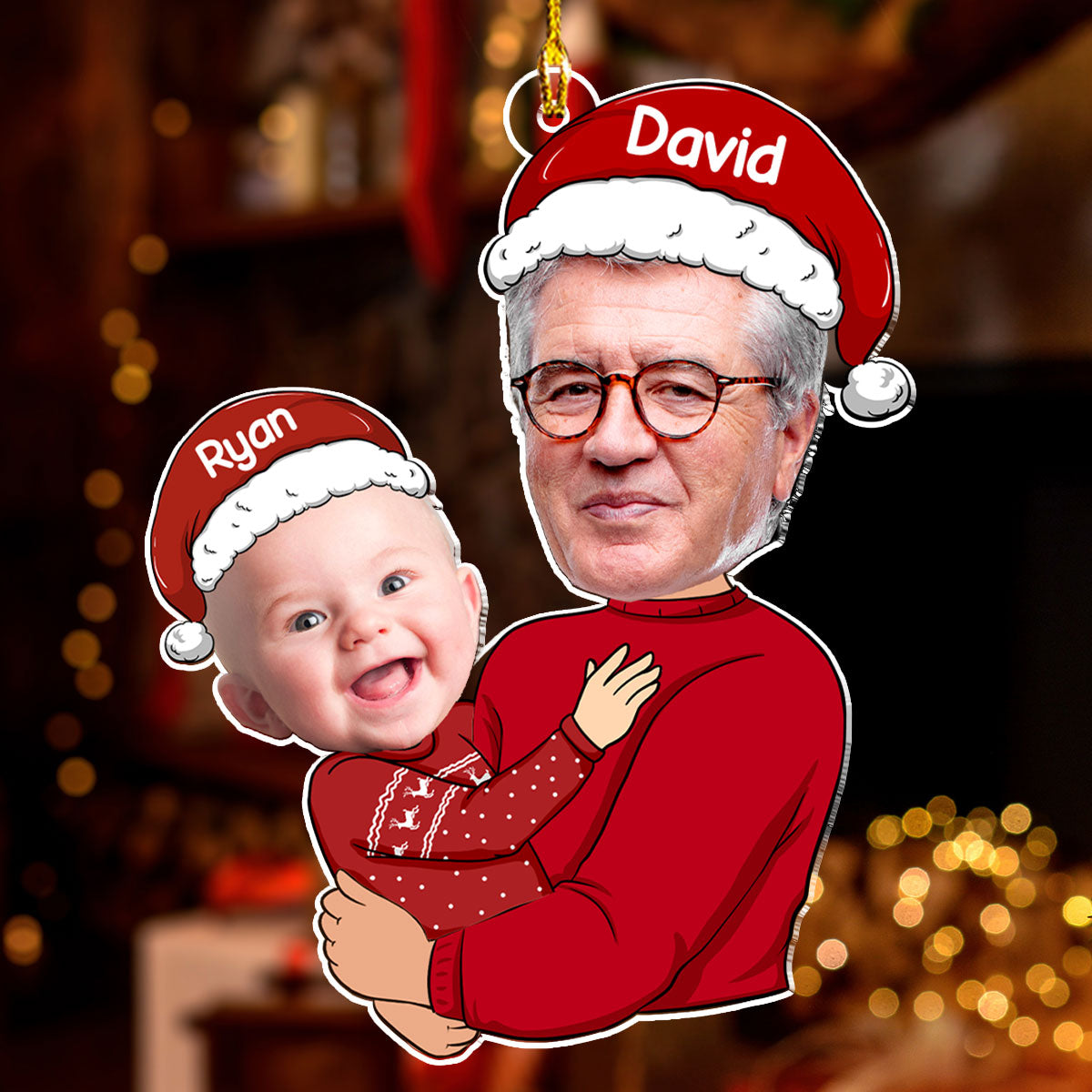 Custom Photo Funny Grandkid - Personalized Custom Acrylic Ornament