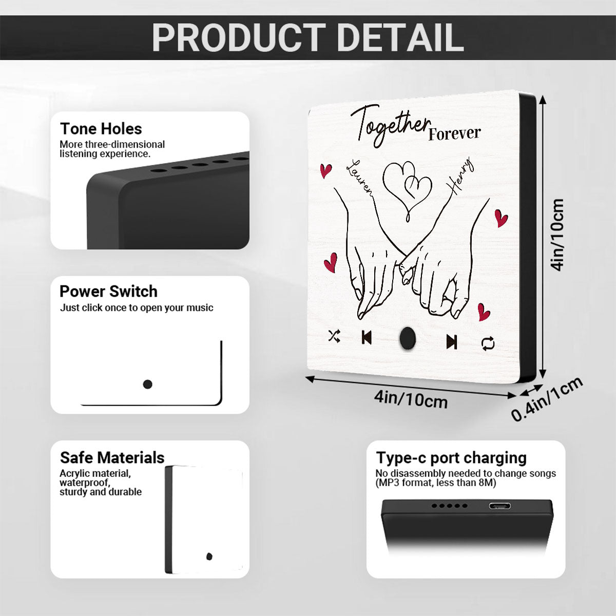 Together Forever - Personalized Custom Music Fridge Magnet