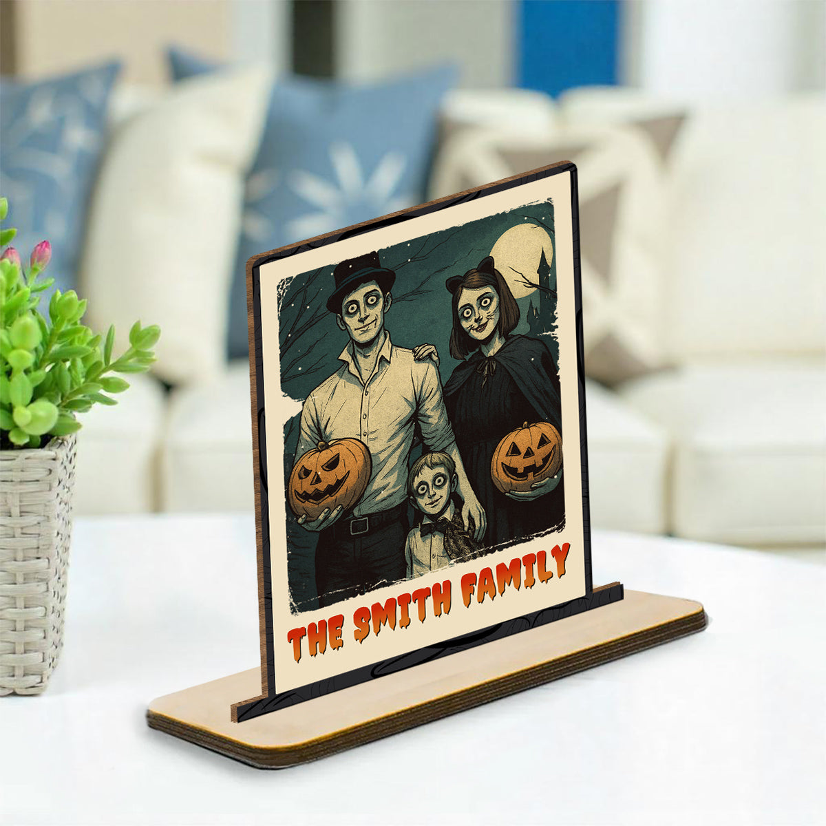 Family A Little Bit Crazy - Personalized Custom 2-Layer Wood Plaque With Flat Base