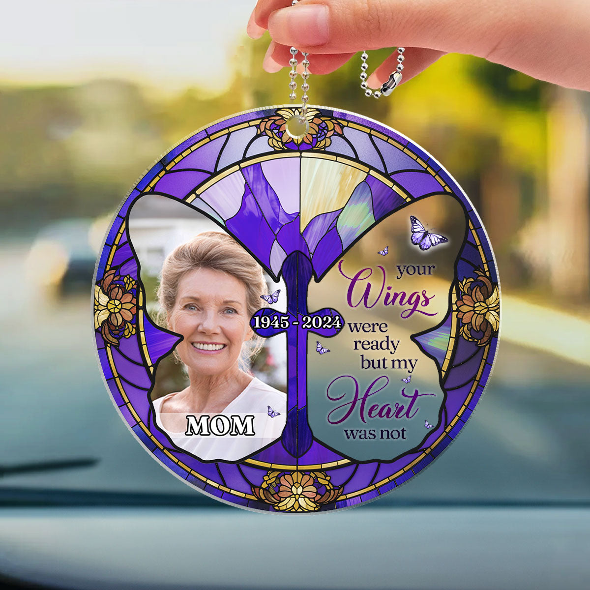 A Piece Of My Heart Lives In Heaven - Personalized Custom Car Ornament