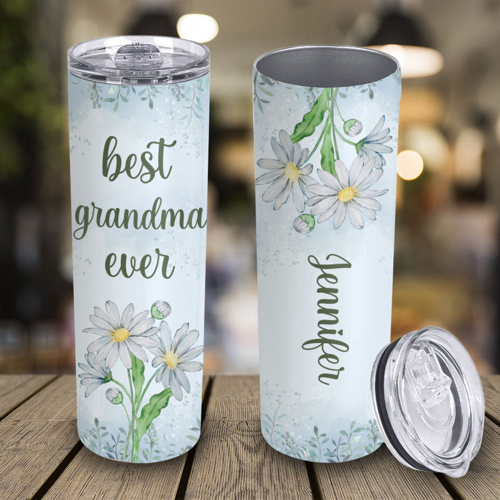Birthflower Mom Grandma - Personalized Custom Skinny Tumbler