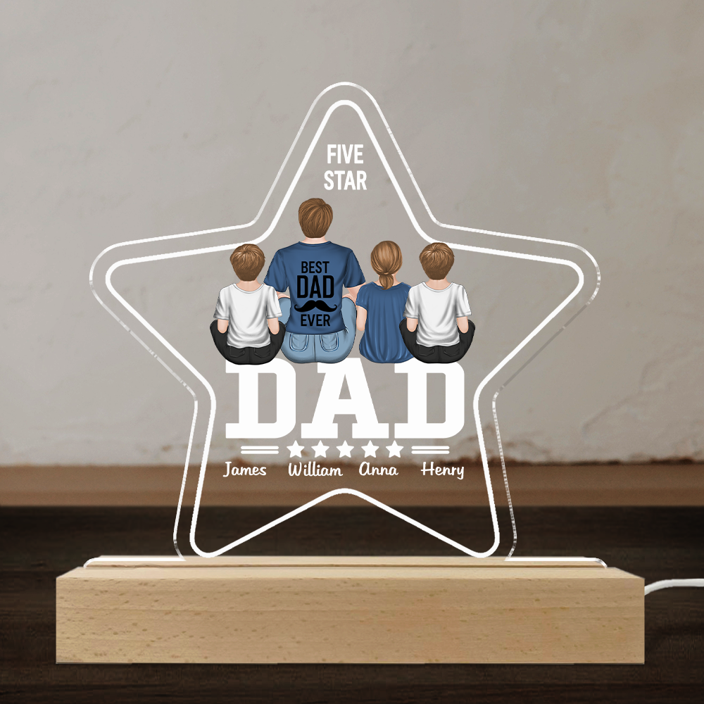 Five Star Dad - Personalized Custom LED Light