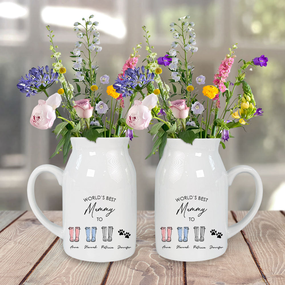 Best Nanny In The World - Personalized Custom Home Decor Flower Vase