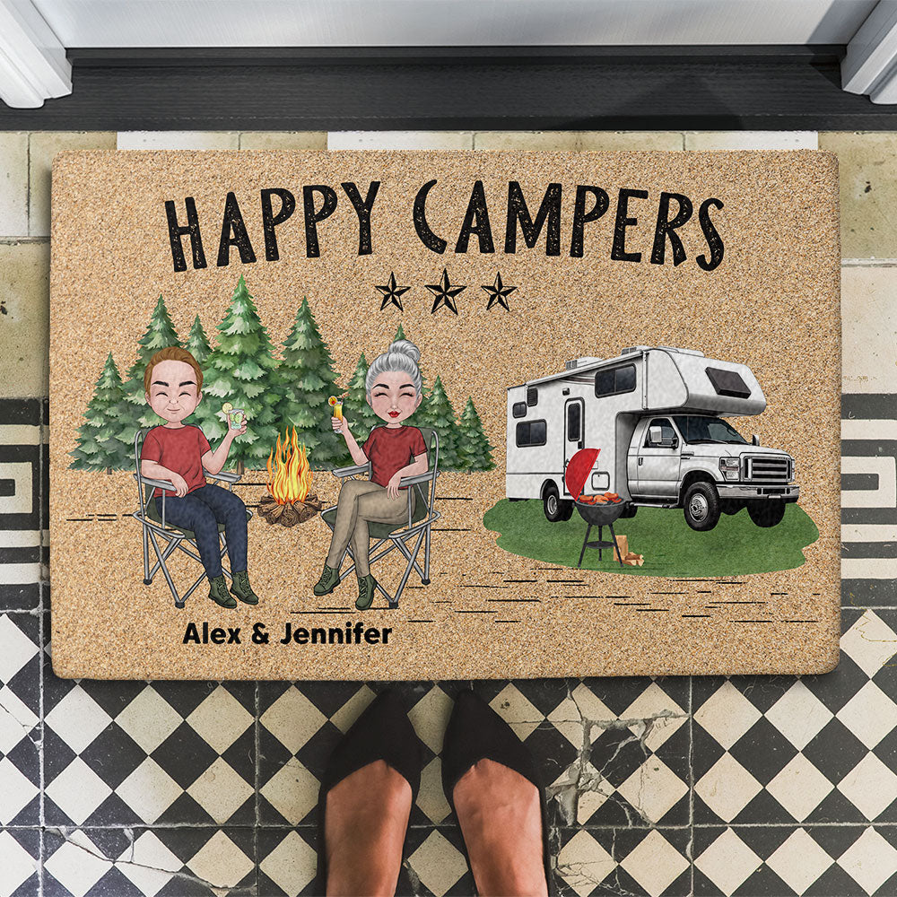 Happy Campers - Personalized Custom Doormat