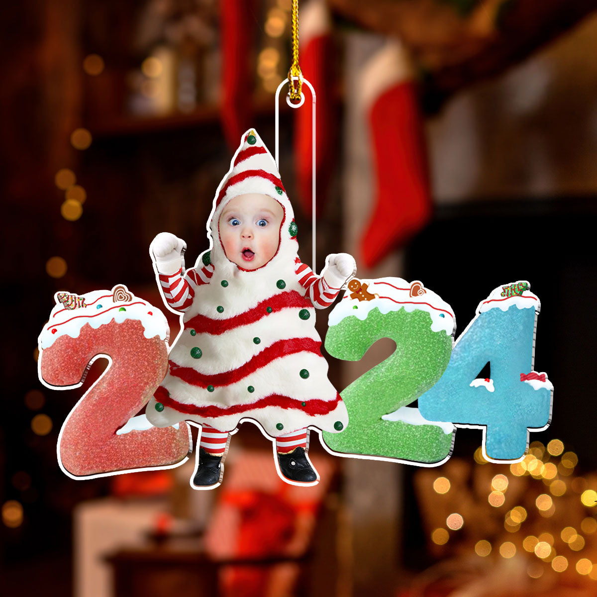 Christmas Tree Cake With Baby 2024 - Personalized Custom Acrylic Ornament