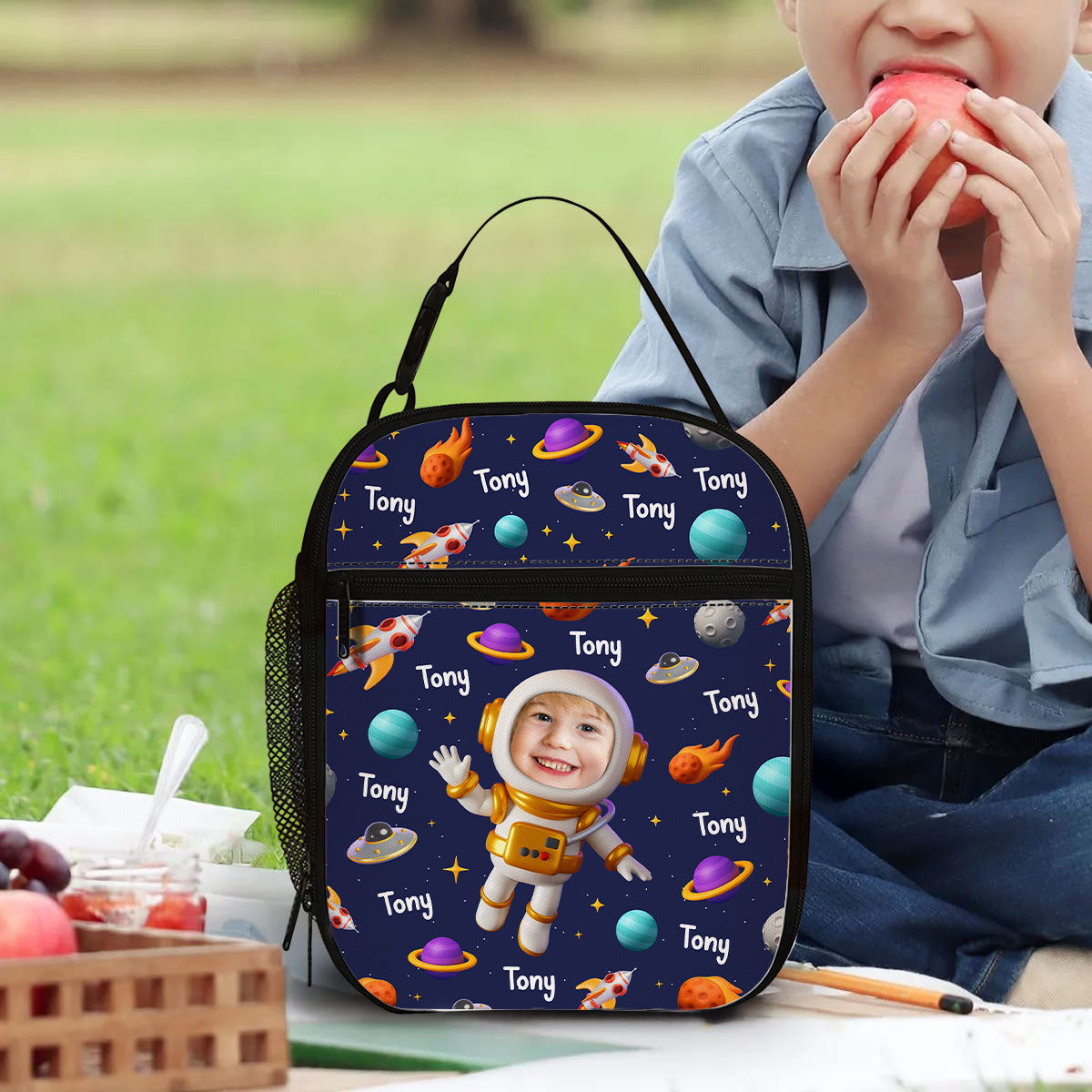Astronaut In Space - Personalized Custom Insulated Lunch Bag