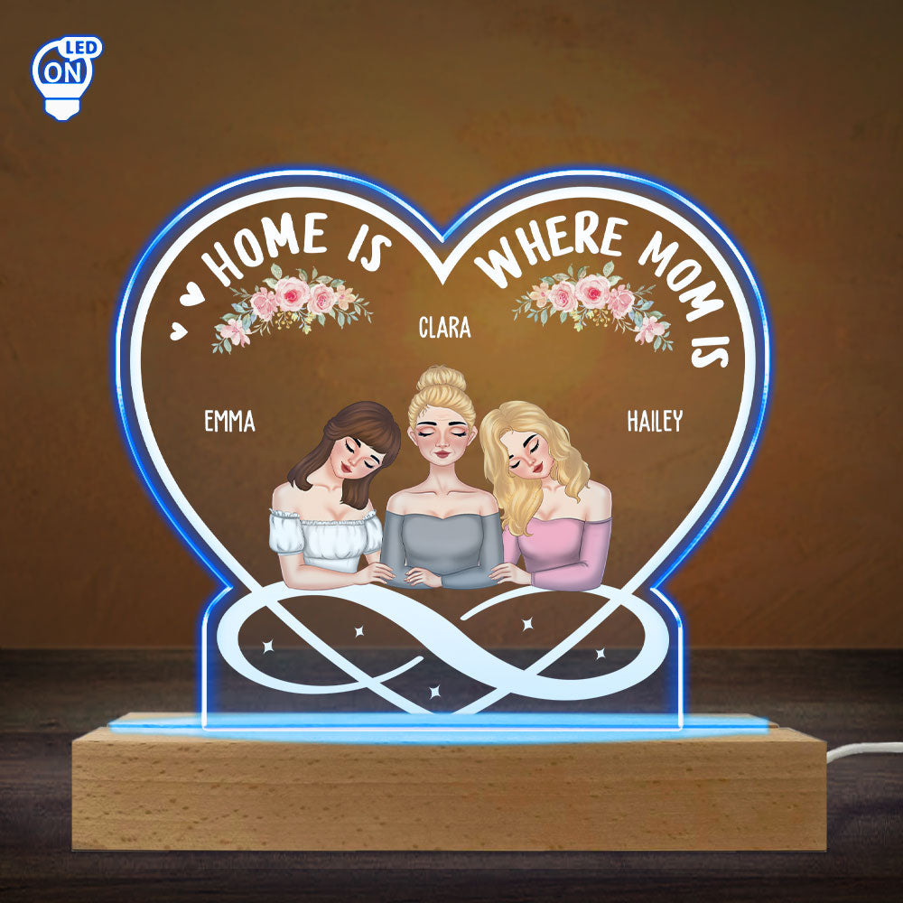 Home Is Where Mom Is - Personalized Custom LED Light