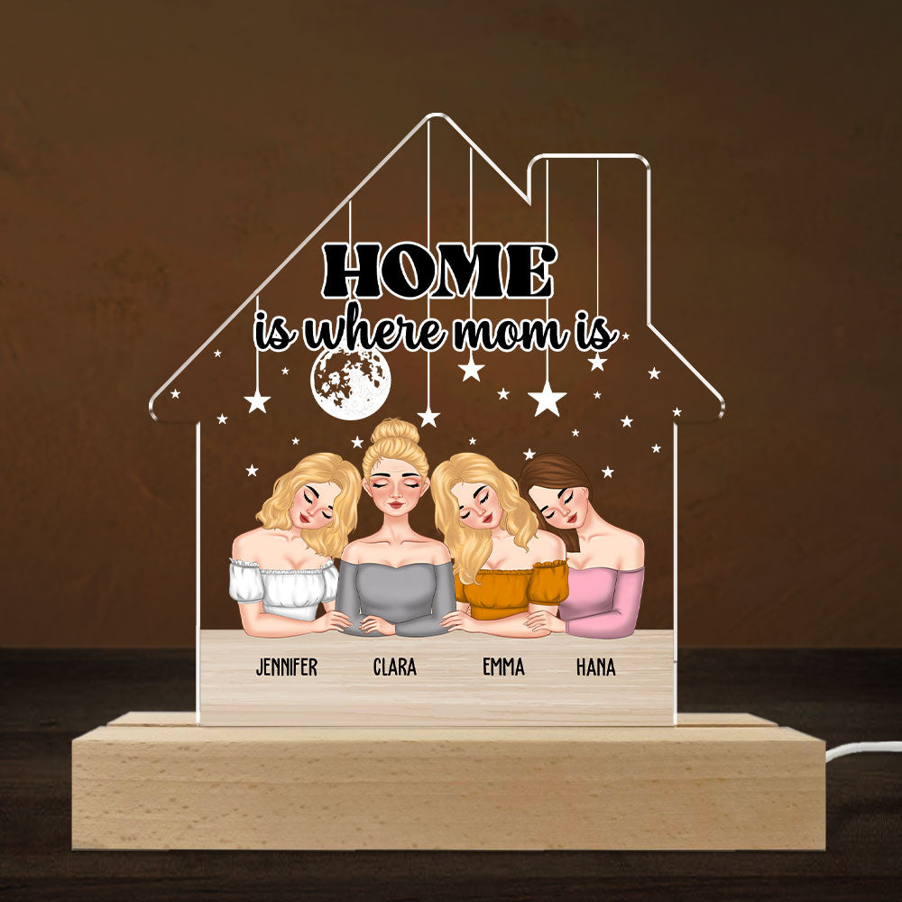 Home Is Where My Mom Is - Personalized Custom LED Light