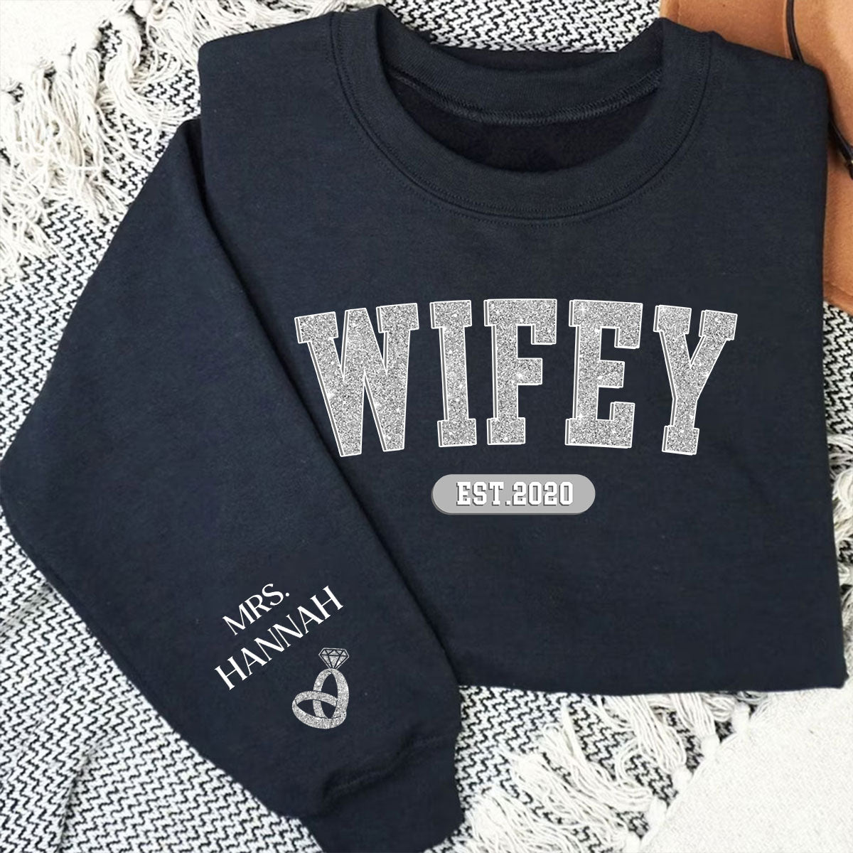 Being Wifey Est - Personalized Custom Long Sleeve T-shirt
