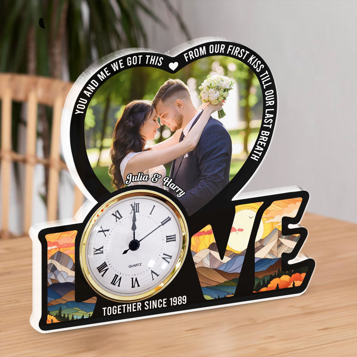 We Got This Untill Our Last Breath - Personalized Custom Acrylic Desk Clock Plaque