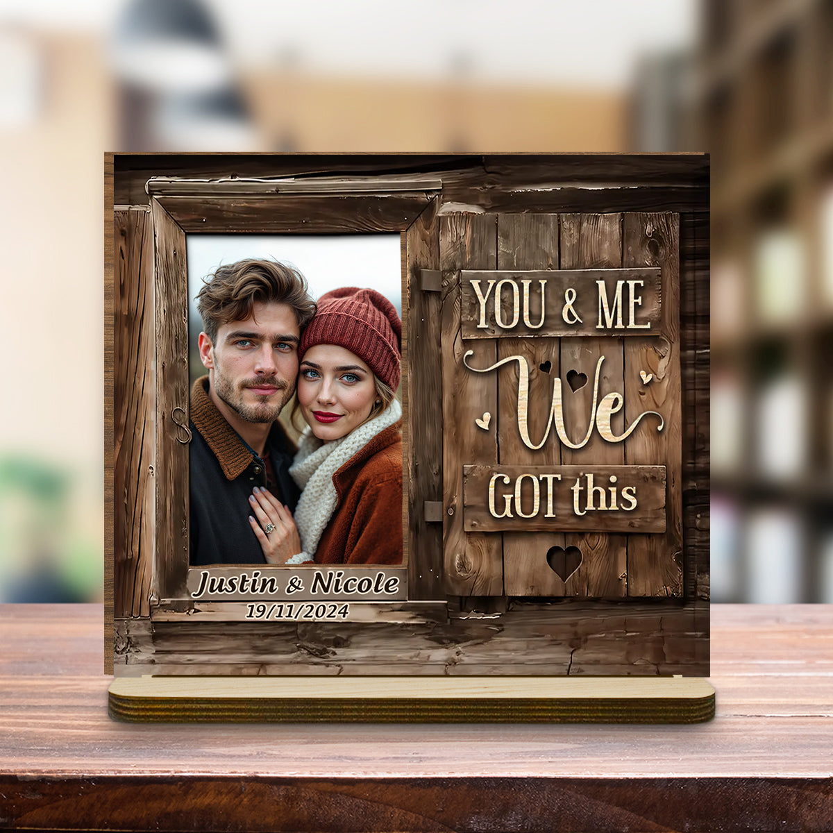 God Knew My Heart Needed You - Personalized Custom 2-Layer Wood Plaque With Flat Base