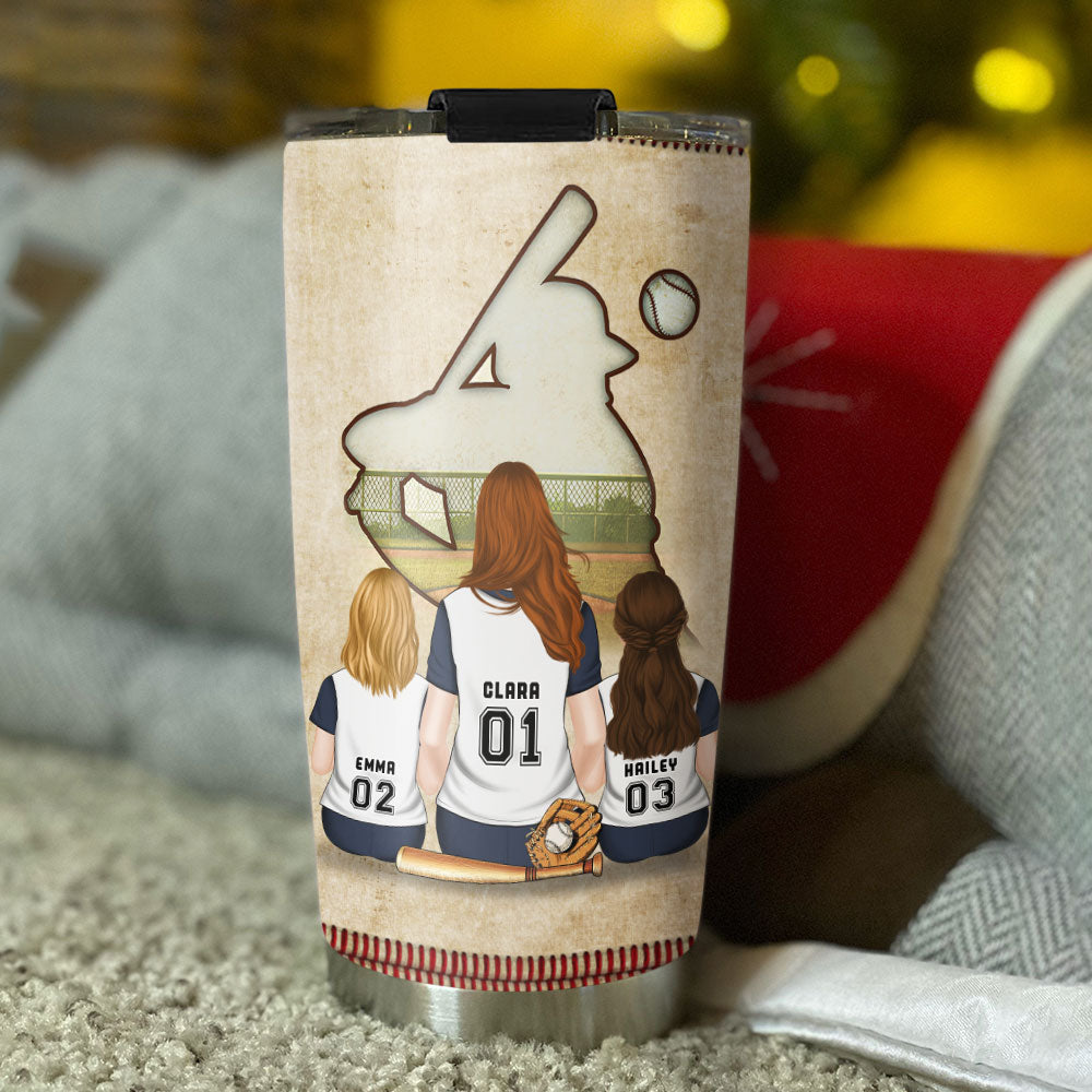 Softball Mom Behind Every Softball Player - Personalized Custom Tumbler