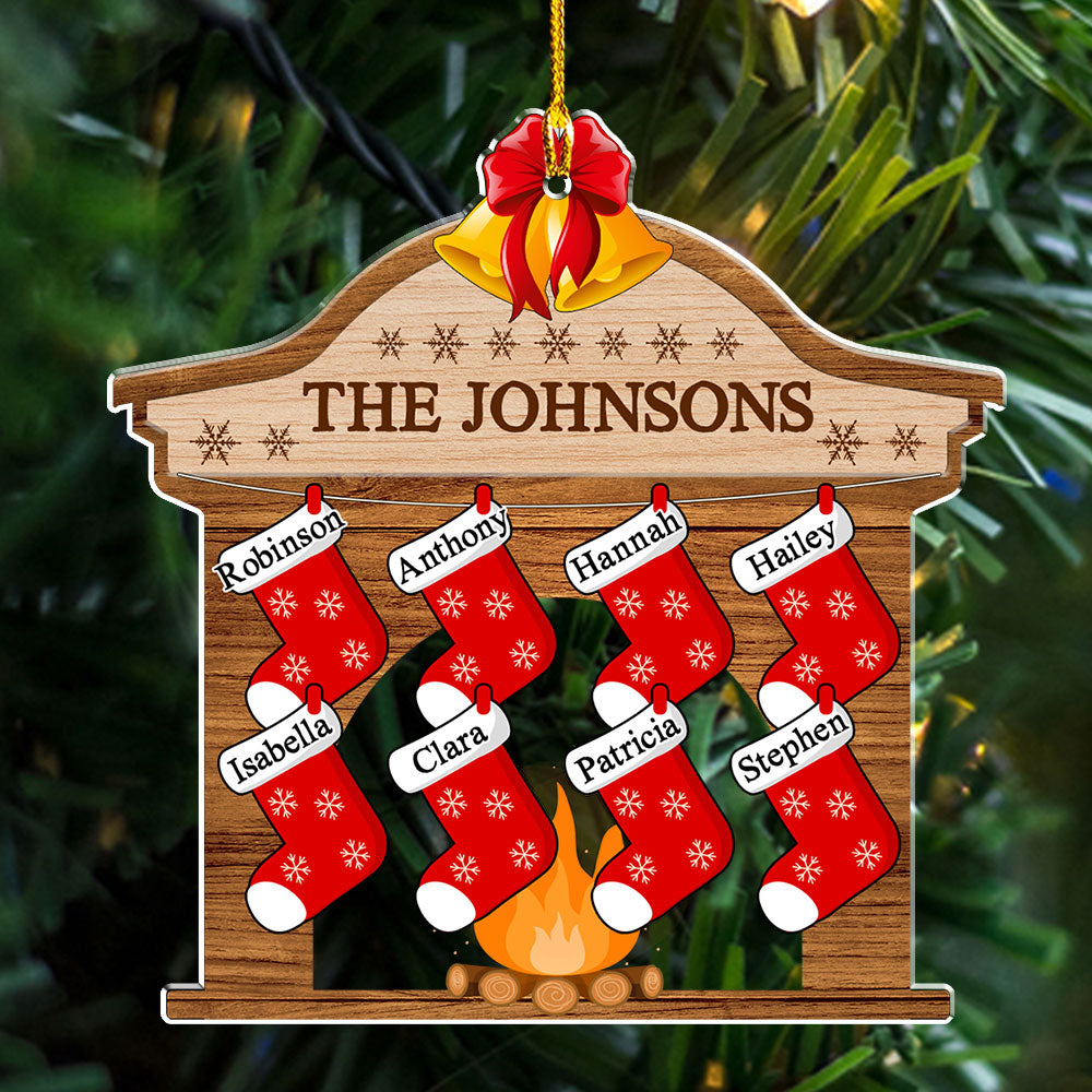 Christmas Fireplace - Personalized Custom Acrylic Ornament