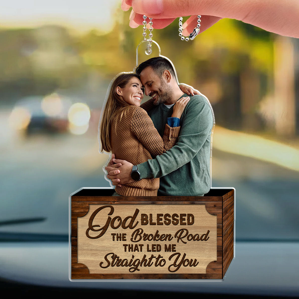 God Blessed The Broken Road - Personalized Custom Car Ornament