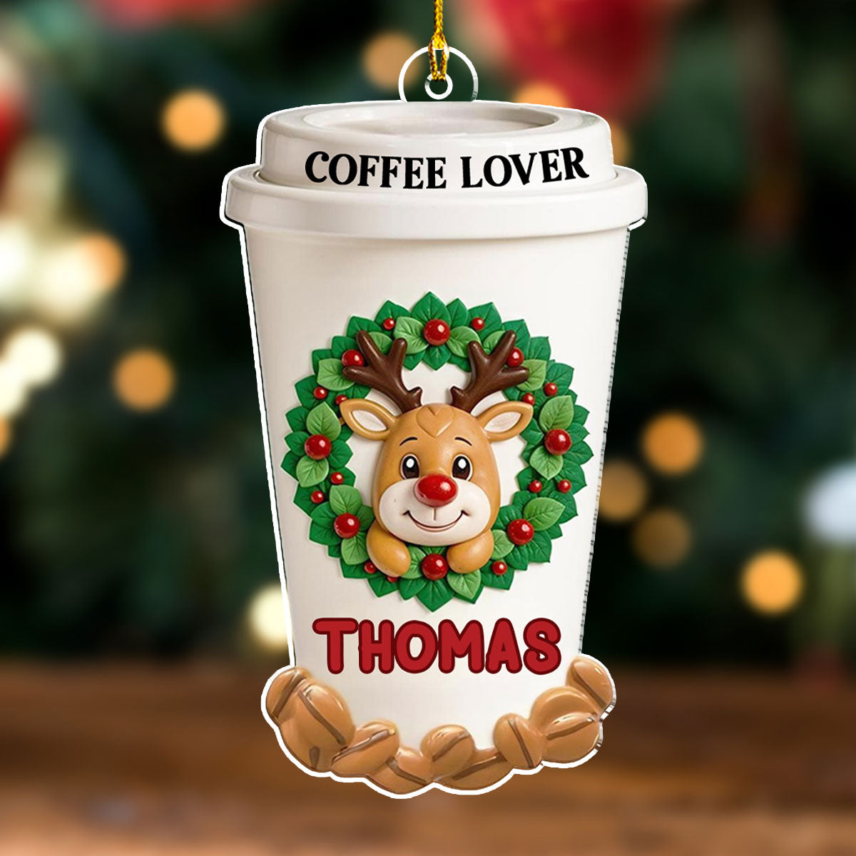 Coffee Lover Christmas - Personalized Custom Acrylic Ornament