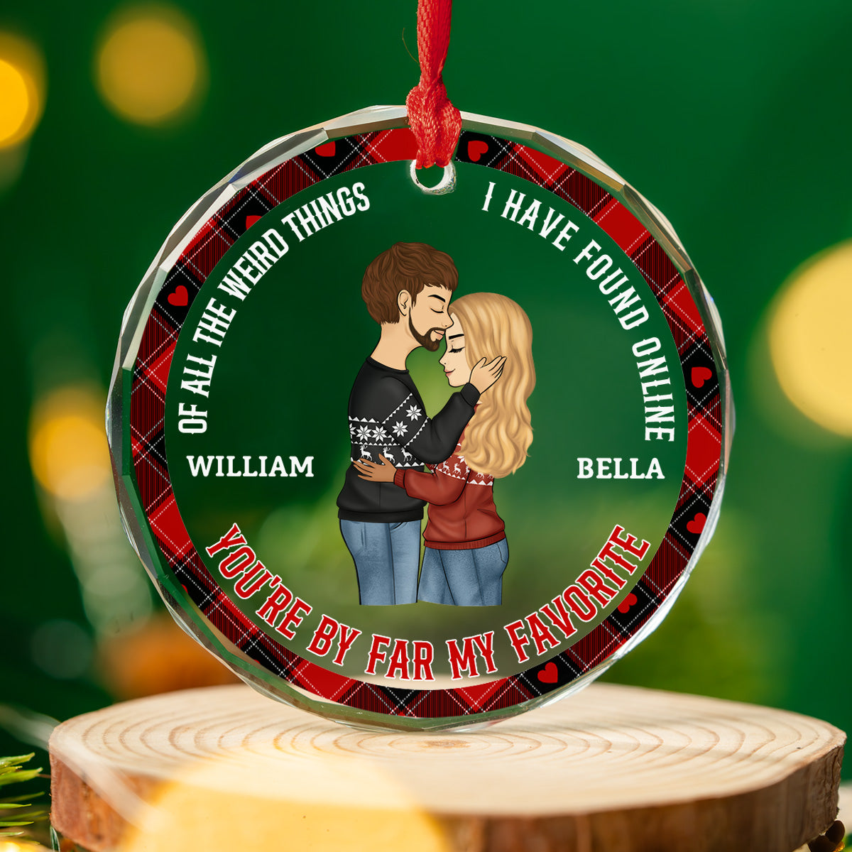 Couple You Are My Favorite By Far - Personalized Custom Glass Ornament