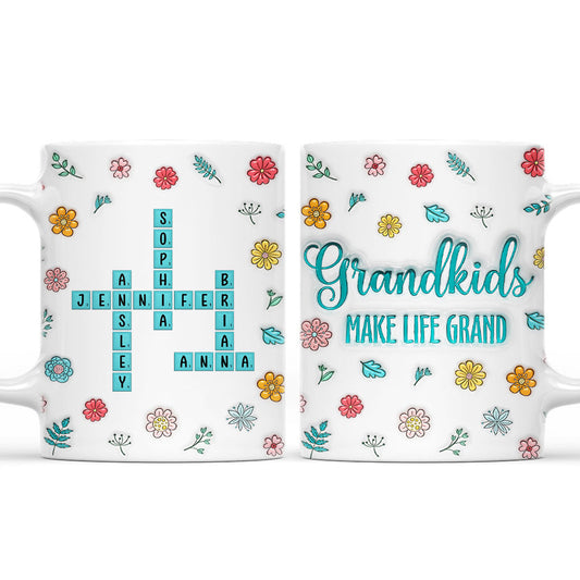 Grandkids Make Life Better - Personalized Custom 3D Inflated Effect Mug
